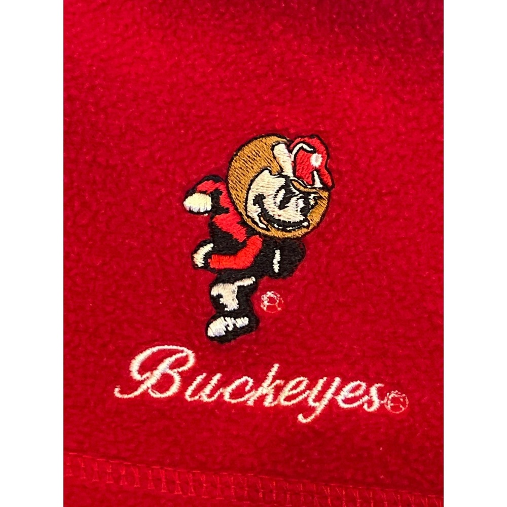 AS Sports Ohio State Buckeyes Mens Red Fleece Quarter Zip Pullover Large Brutus